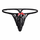 ROSELEX confidential delivery European and American lace thong transparent mesh men's T-string pants seamless temptation black L