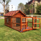 Dog House Outdoor Waterproof Solid Wood Dog House Medium and Large Dog Golden Retriever Dog House Rainproof Summer Outdoor Four Seasons Pet Villa 5XL with Yard Double Windows with Screen Package Installation