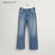 
GANT Spring Men's Fashion American Retro High Waist Straight-Light Loft Cotton Denim Trousers 983 Light Blue 32