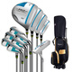 POLO GOLF golf clubs, a complete set of 11 teaching practice clubs, men's beginner training club set, men's carbon shaft + dark blue trolley bag