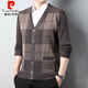 Pier Cardin Pull haut de gamme pour hommes au printemps et à l'automne Cardigan en laine tricotée pour hommes gilet de base de base et de base de papa âgée gilet en V V-5 K-5 Red 4xl / 130 suggestion 180-200jin [Jin est égal à 0,5 kg]