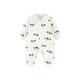 Mini Bala plant core winter brushed cotton stretch jumpsuit baby skin-friendly warm base rompers white gray tone 00312 80cm