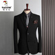 Woodpecker (TUCANO) large size suit men's four seasons casual business formal wear fashion slim wedding groomsmen dress suit men's black double button (single jacket) 64/7XL (210-230Jin Jin equals 0.5 kg)