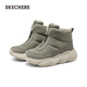 Skechers New Year's Gift Winter Boots Women's Shoes Thick Soled Height Snow Boots Warm Cotton Shoes Mid-High Top Velvet Bread Boots 168062