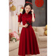 Lisaft 2025 Spring Autumn and Winter New Women's Dress Temperament Chinese Cheongsam Red Toast Dress Long Sleeve Dress S 85-98Jin Jin is equal to 0.5 kg