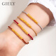 Bracelet d'or en or Giely cassé pour filles Emballage d'emballage de style ancien bracelet rouge Bracelet Gift Saint Valentin pour la petite amie Cherry Red-18 Pieces d'or