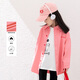 Tutu Little Elephant Girls' Shirt 2026 Spring and Autumn New Children's Jacket Children's Clothes Letter Embroidered Lapel Cardigan Medium and Large Children's Long Sleeve Watermelon Red 150 Height About 150cm