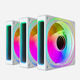 棱镜4代新品PRO 12CM机箱风扇ARGB5V神光同步AURA炫彩PWM温控 白框 棱镜四代【正向】 5个装