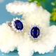 Feiyu S925 silver jewelry sapphire earrings for women simple temperament earrings crystal tourmaline tanzanite fashion earrings blue earrings/pair