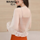 Wangji long-sleeved chiffon cardigan blouse for women summer thin coat with super fairy shawl temperament chiffon coat white M