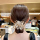 Gypsophila organza large intestine hair band for women, high-end hair rope, ball hair, flower headband, light luxury hair band, champagne color
