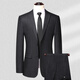 Hengyuanxiang wool suit men's suit Middle-aged men's autumn and winter business casual formal wear professional high-end suit wedding dress 2383 - black and gray strips L (175) pants default size 34 - for other sizes, please leave a message about your waist size or contact customer service
