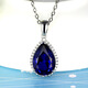 Menbin sapphire pendant 925 silver plated 18K gold tanzanite color gemstone drop-shaped color gemstone necklace pendant for women without chain
