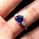 Fat Donglai's same style Tanzanite sapphire heart-shaped stone ring Heart of the Ocean women's ring live platinum (main stone 8X8mm) live