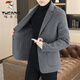 Woodpecker (TUCANO) Woolen Suit Men's 2024 Autumn and Winter New Suit Short Woolen Jacket Business Casual Top Men's Dark Gray XL 130-150Jin Jin equals 0.5 kg