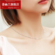 Huiyoulan pt950 platinum women's fine version O-shaped chain pt999 platinum women's clavicle chain ingot cross water wave neck chain Chinese Valentine's Day gift PT950 cross chain 4.6-4.69 grams, about 48c long