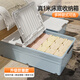 Lijie under-bed storage box with wheels, thickened flat storage box, drawer-type household clothes storage artifact, under-bed storage box, gray, enlarged and heightened 100*50*33cm, one pack