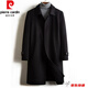 Pier Cardin high-end brand men's woolen coat men's 2022 autumn and winter new casual mid-length double-sided wool woolen coat lapel jacket cashmere-free top men gray L
