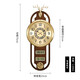 
Zhizhen New Chinese style living room perpetual calendar wall clock creative atmospheric Chinese style wall clock household decorative wooden clock 6172-brass style-Electronic movement