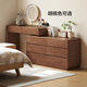 Genji Muyu solid wood dressing table and drawer cabinet integrated modern simple ash wood color telescopic 1.1m right L table six drawer cabinet