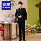 Luo Meng new Chinese style men's tunic suit Chinese style men's youth jacket wedding dress groom engagement suit Yunxi suit top + pants shipped within 7 days XL