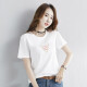 Yu Zhaolin Women's Korean Style Loose Solid Color Top Student Casual Versatile Short-Sleeved T-Shirt YWTD192182 White M