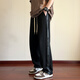 Dingfengbaoluo casual pants for men in autumn, loose and drapey, wide-legged, tall, American high street sports long pants K510 black 3XL