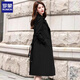 ROMON Lined Windbreaker Women's Mid-Length 2025 Autumn New Korean Style High-Quality Coat Women's Versatile Over-the-Knee Jacket Navy Lined L Recommended 116-130 Jin Jin equals 0.5 kg
