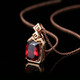 Tingliang 3.4 carat natural garnet pendant 18K rose gold colored treasure necklace for your lover. Ready stock with 18K gold necklace.