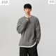 Wu Quanwan dark gray henley collar twist sweater men's autumn and winter cleanfit inner sweater men's autumn top navy blue l