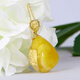 Famous Po Shijia Famous Po Shijia beeswax pendant S925 silver gold-plated pendant with shape necklace Baltic Sea natural amber women's chain