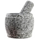 Huili's custom-made hand-made garlic pounder, stone mortar, medicine jar, hand-cut whole stone, grinding, peeling, peeling and pressing garlic, household grinder, handmade round medium-sized stone mortar with lid