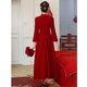 Seidler Toast Wear Bridal Cheongsam 2025 New Thickened Engagement Dress New Chinese Style Wedding Long Sleeve Women's Autumn and Winter Burgundy One Size Customized No Returns Available