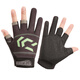 Fishing gloves that are puncture-proof and have three fingers that do not stick to bait and that are quick-drying to lures. Special men's and women's breathable sea fishing gloves that have three fingers that are leaking. Three fingers that are leaking - Fishing Black