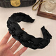 Biyun high-end Korean style black wide-brimmed headband female Internet celebrity pressed hair headband 2024 new style temperament high-end hairpin headband black retro fashionable and exquisite-