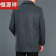 Hengyuanxiang autumn and winter cashmere coat for middle-aged and elderly men, medium-length, thickened velvet top, daddy's large size woolen woolen coat, navy blue, medium-length, no velvet, 200/5XL 210-225Jin Jin is equal to 0.5 kg
