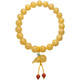 Longyin beeswax bracelet amber bracelet for women and men raw ore 8mm single circle chicken oil yellow with gourd birthday gift YJ 8mm