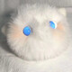 Yuanshuo Blush Cat Ball Haorua Furry Handmade Plush Ball Cat Keychain Cute Girly Heart Pendant Bow White Cat (Black Eyes)