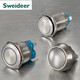 Metal push button switch 8/10/12/16/19/22MM self-resetting self-locking waterproof with indicator light small start stop key switch 22MM high head screw foot self-resetting