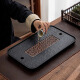 Home easy imitation Wujin stone household tea tray draining water storage Kungfu tea set tray dry tea brewing table drainage light luxury tray