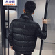 Jason's thickened warm leather cotton coat men's winter trendy lamb fur collar slim cotton leather jacket men's handsome cotton jacket A368-PM9816 black (single jacket) M (95-110Jin Jin is equal to 0.5 kg)