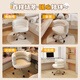 OUJI Internet celebrity BOBO bedroom computer chair home dressing table stool girls cute backrest lifting makeup chair leisure chair off-white roller model spray-coated steel feet steel feet fixed armrests