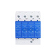 Shanghai People's SPD Level 1 surge T1 test 10/350us lightning protector 15KA industrial surge module blue 12.5KA x 4P (three fires, one zero + ground)