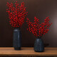 Holly red fruit fortune fruit festive artificial flower Arhat acacia vase flower arrangement home hotel decoration ornaments Baixi vase (short style) + 5 branches 4 forks fortune fruit