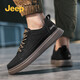 Jeep men's shoes spring and autumn all-match casual shoes cowhide sneakers outdoor sports work shoes black small leather shoes