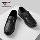 SEPTWOLVES first-layer cowhide bean shoes men's shoes men's autumn business casual leather shoes men's slip-on loafers black 42