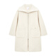 ELLE KIDS children's clothing knitted splicing large lapel woolen coat girls autumn and winter new double zipper mid-length coat white 165 (M)