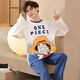 LangSha Youth Pajamas Men's Cartoon Long Sleeve Suit Spring and Autumn Thin Junior High School Students and High School Students Dormitory Home Clothes A Long Sleeve Men 1283 SpongeBob SquarePants. XL Standard (120-140 Jin Jin equals 0.5 kg)