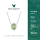Muye natural colored gem 925 silver natural colored gemstone peridot necklace peridot necklace original design peridot necklace