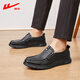 Pull back leather shoes for men spring and summer comfortable slip-on men's shoes for business commuting breathable soft sole casual shoes for men black 40